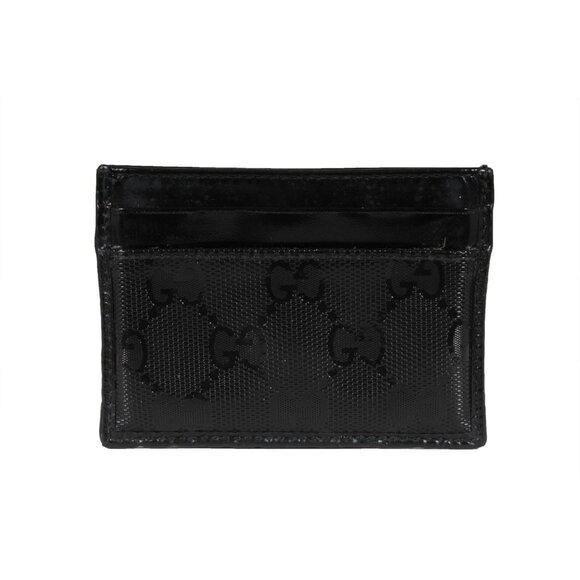 Gucci Mens Interlocking GG Imprime Logo Card Holder Black Leather Wallet - Picture 2 of 8
